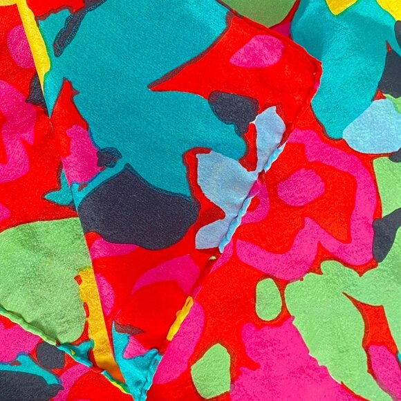 Bright Floral Silky Summer Scarf Long Skinny Rolled Edge 58x11in - Picture 3 of 4